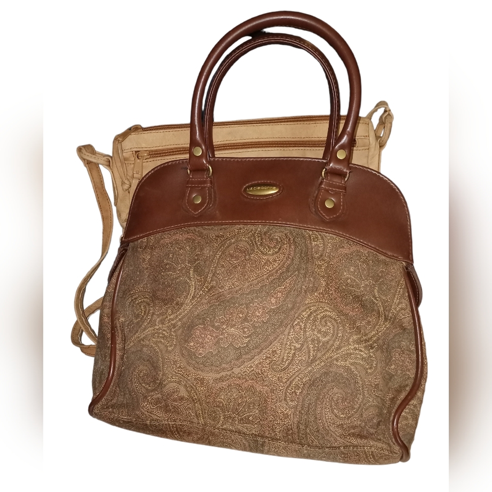 Liz Claiborne bag. Suede camel color bag.
